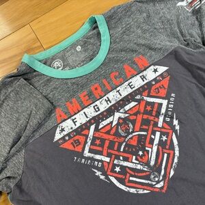 American Fighter Long Sleeve Shirt Womens Sz XL Gray Crew Neck Tee